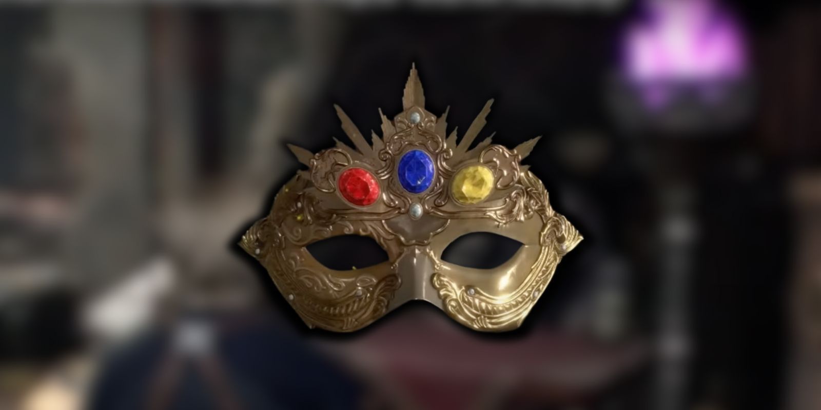 Resident Evil 4 Remake Elegant Mask with three colored gems 