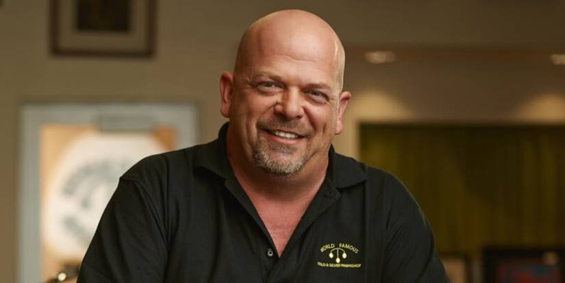 Rick Harrison Pawn Stars Smiling wearing black pawn stars shirt