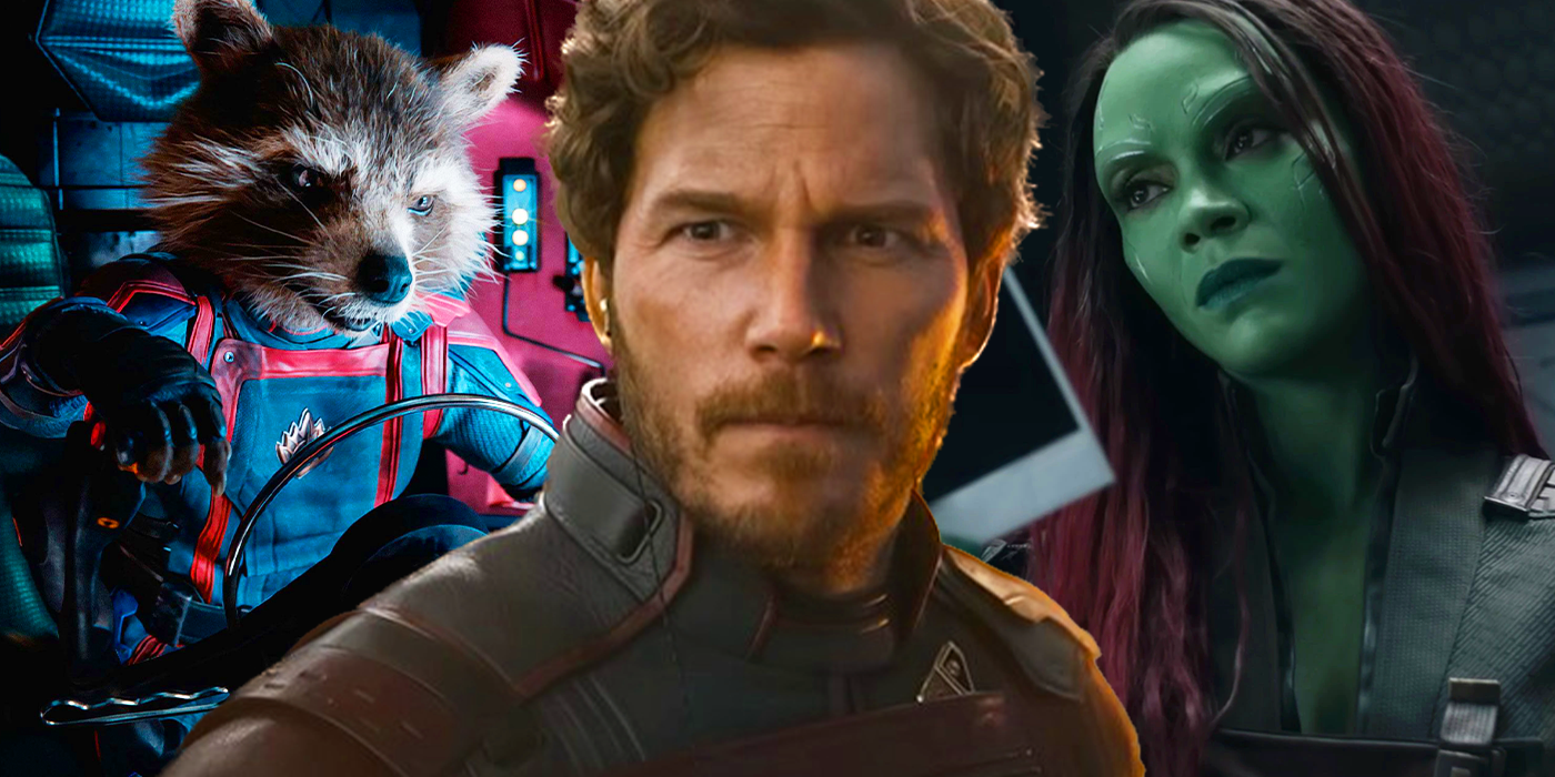 rocket star-lord and gamora in guardians of the galaxy vol 3