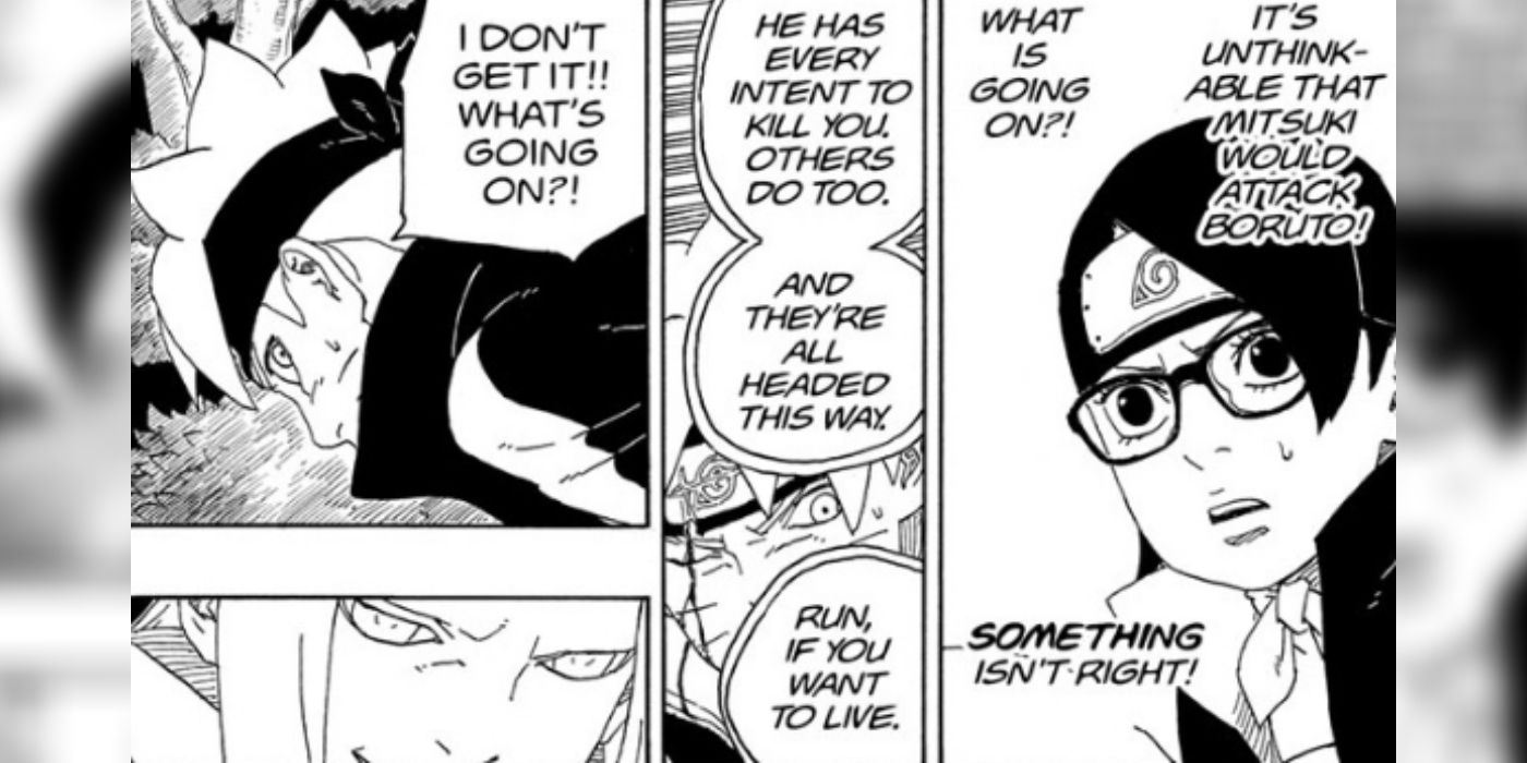 Sarada não é afetada pelos poderes de Eida e vê Boruto como Boruto no capítulo 79 de Boruto