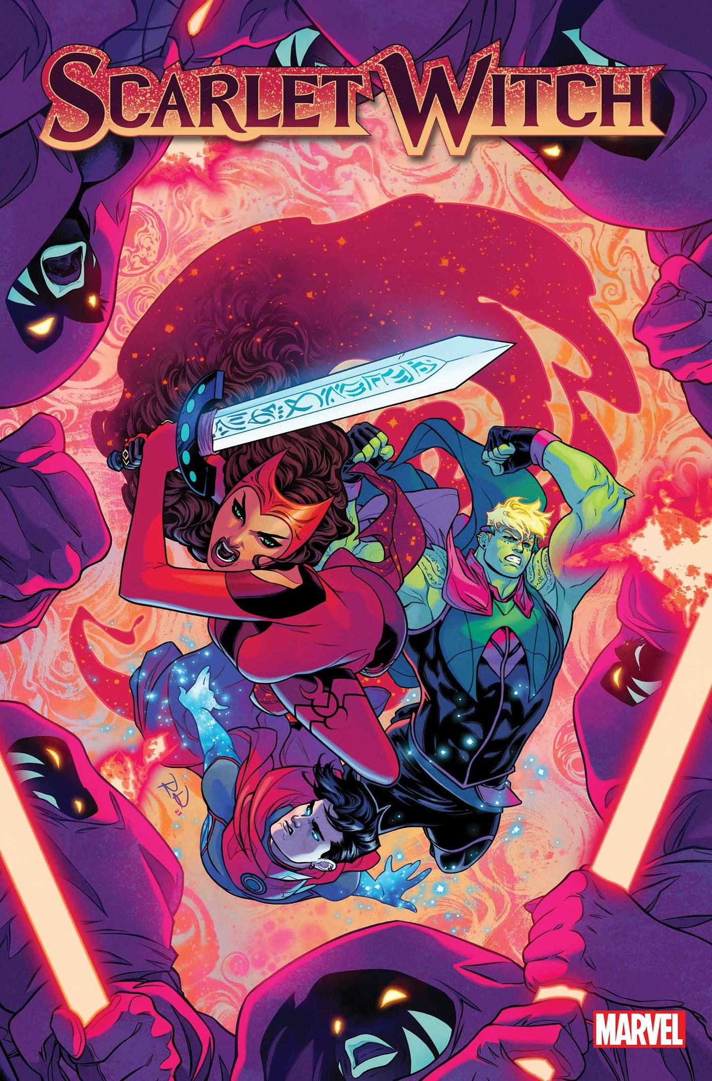 Feiticeira Escarlate #6 Capa principal Wanda Wiccan e Hulkling