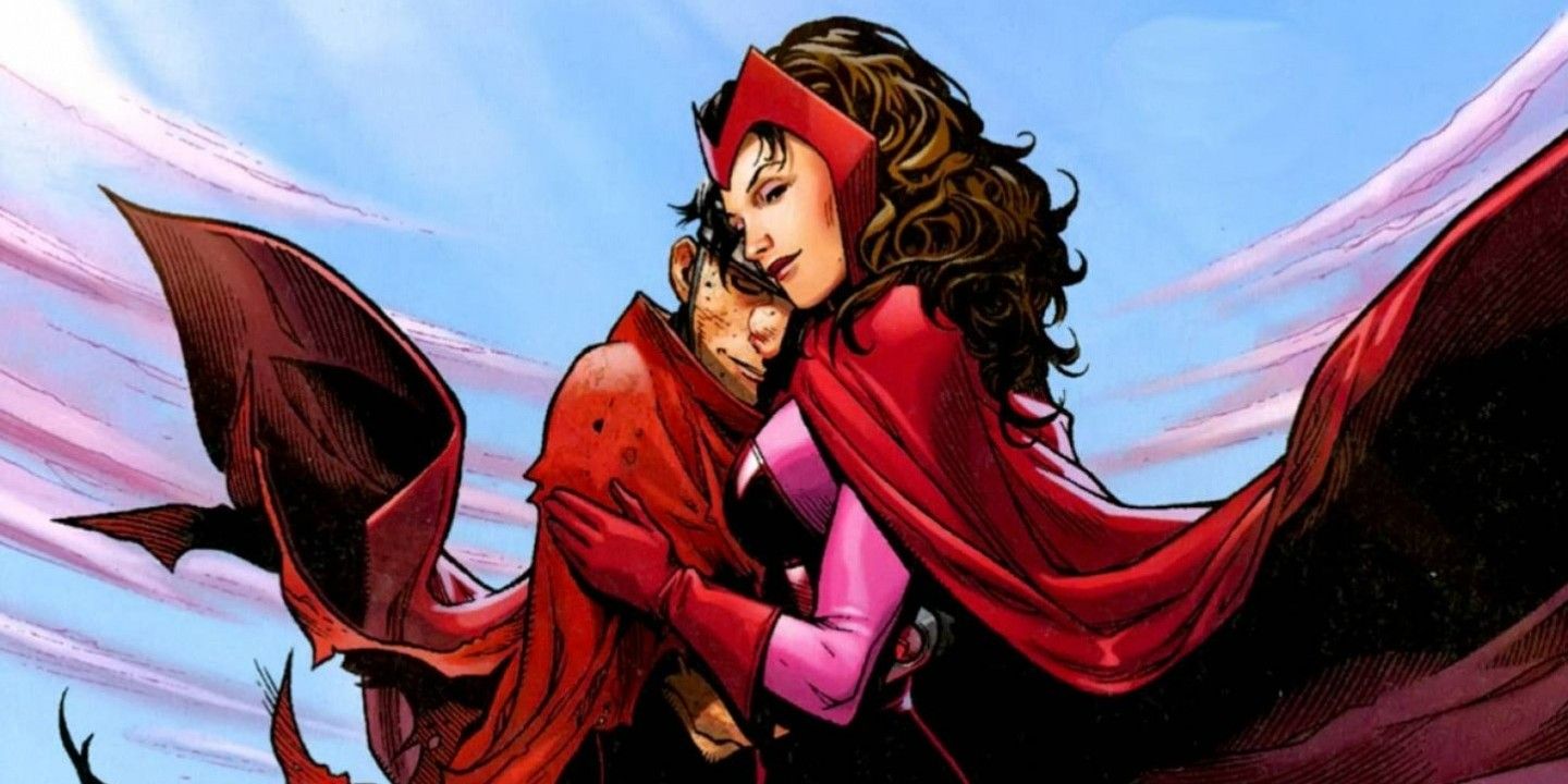 Scarlet Witch and her son Wiccan embracing