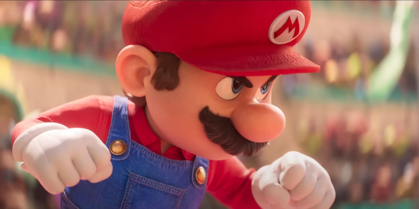 Mario gearing up to fight in the Super Mario Bros. Movie