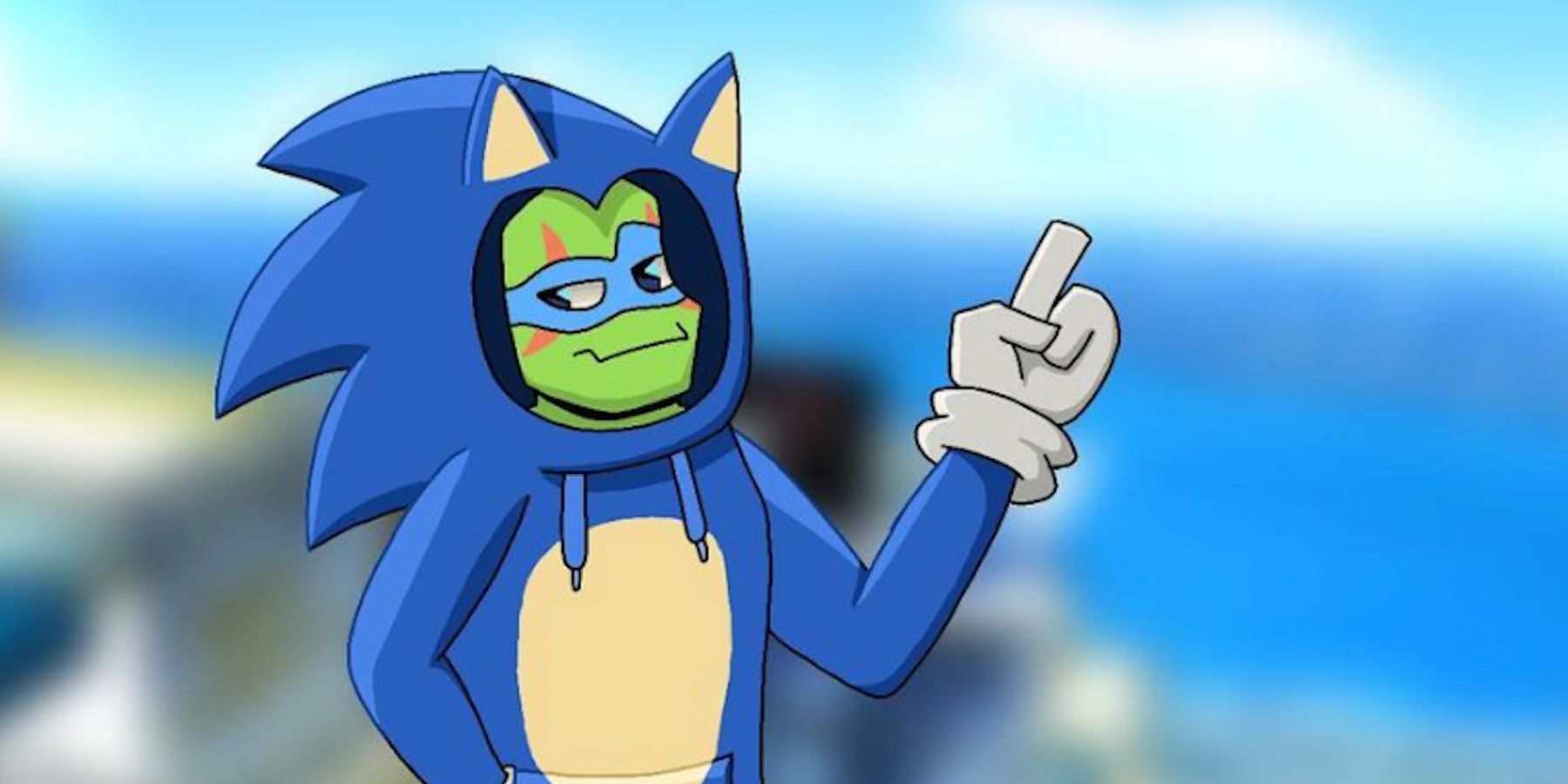 Leonardo Cosplaying as Sonic in Fan Art