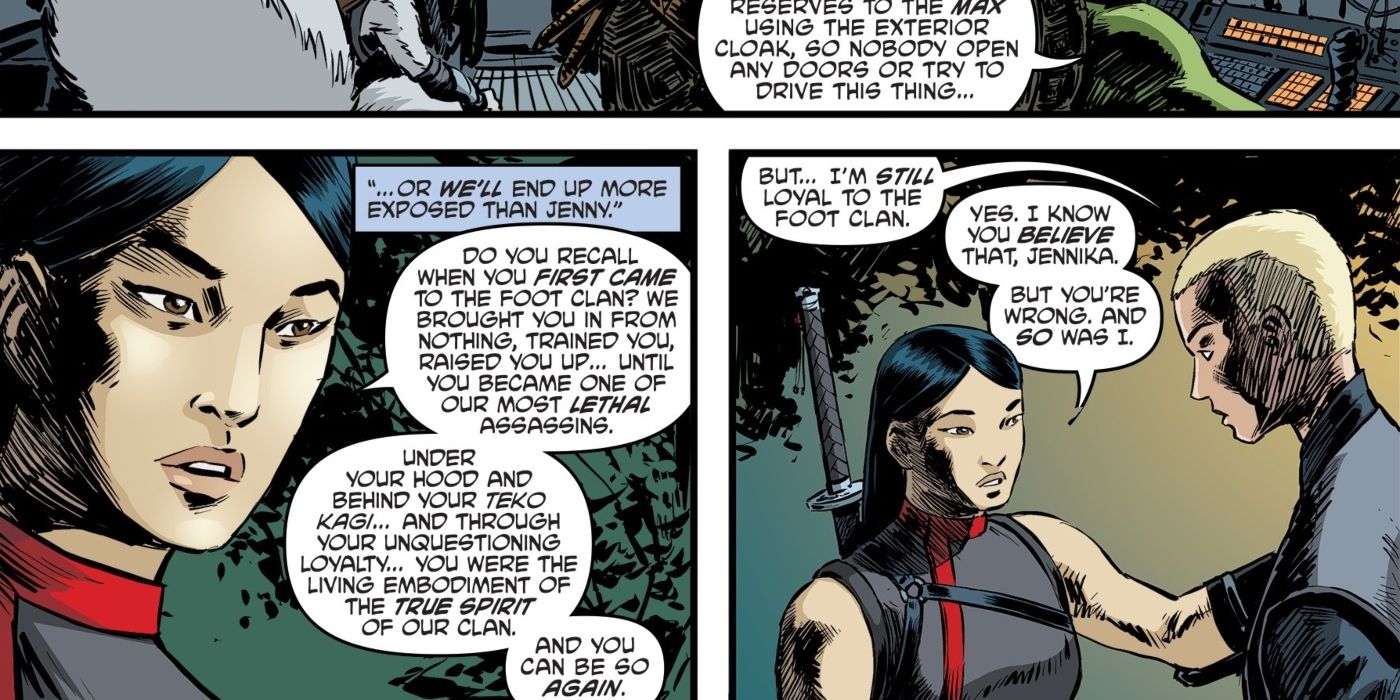 Karai speaking with Jennika, TMNT.