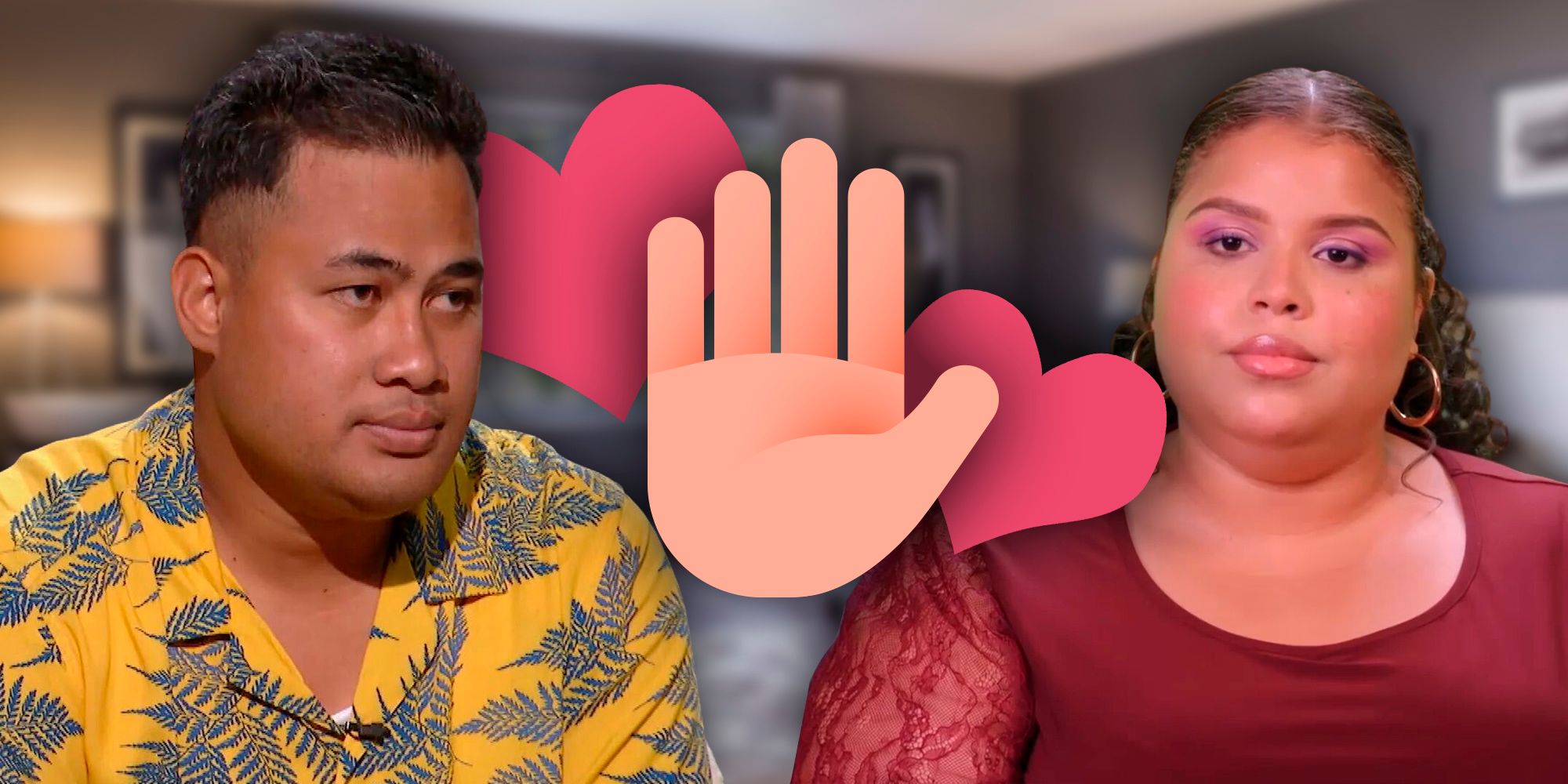 Asuelu from 90 Day Fiancé and Winter Everett from The Family Chantel side by side with a hand between them