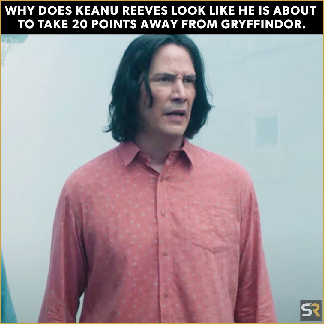 A Harry Potter meme featuring an image of Keanu Reeves comparing him to Severus Snape