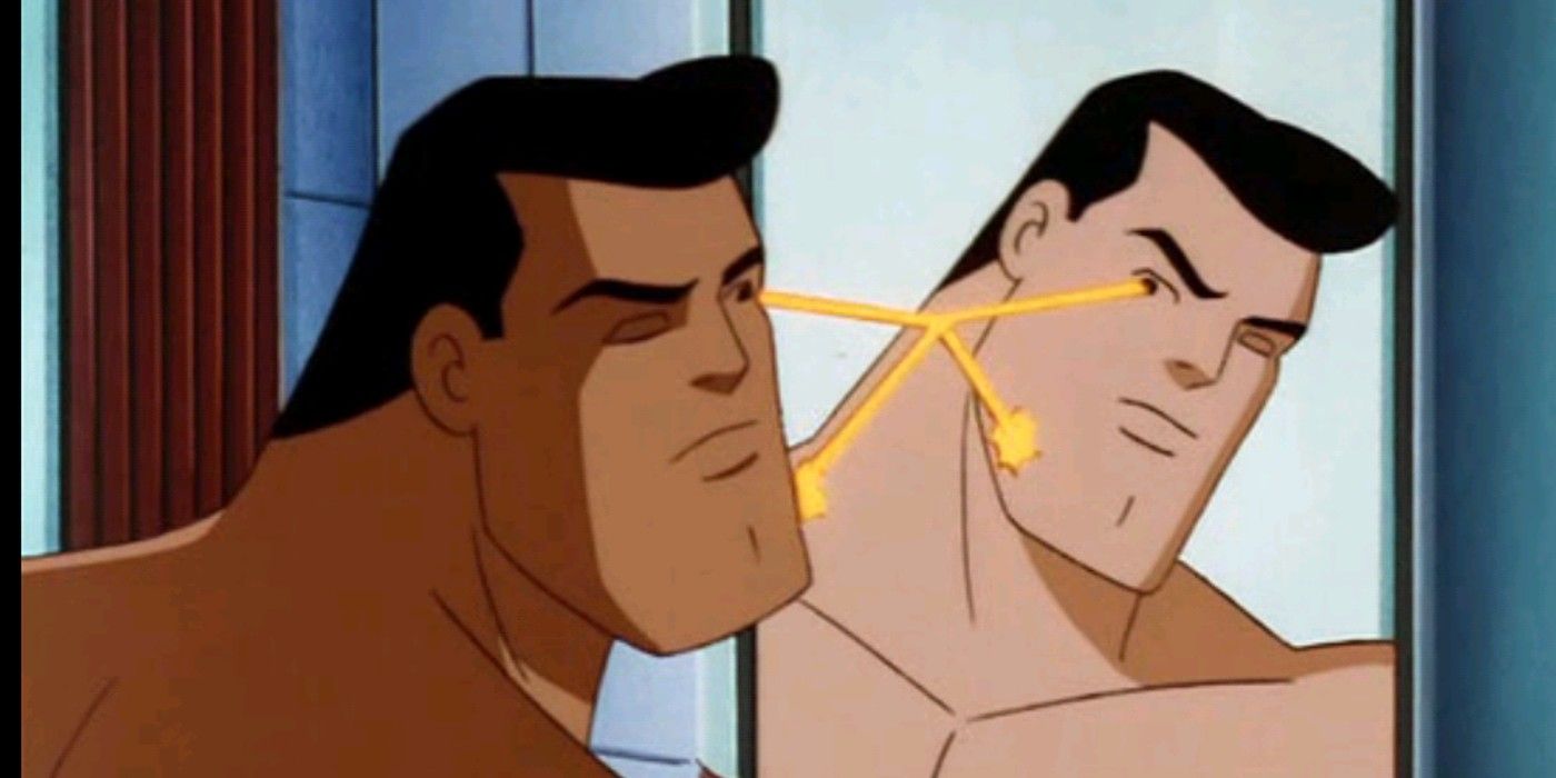 Superman Shaves With Heat Vision In Animated Series