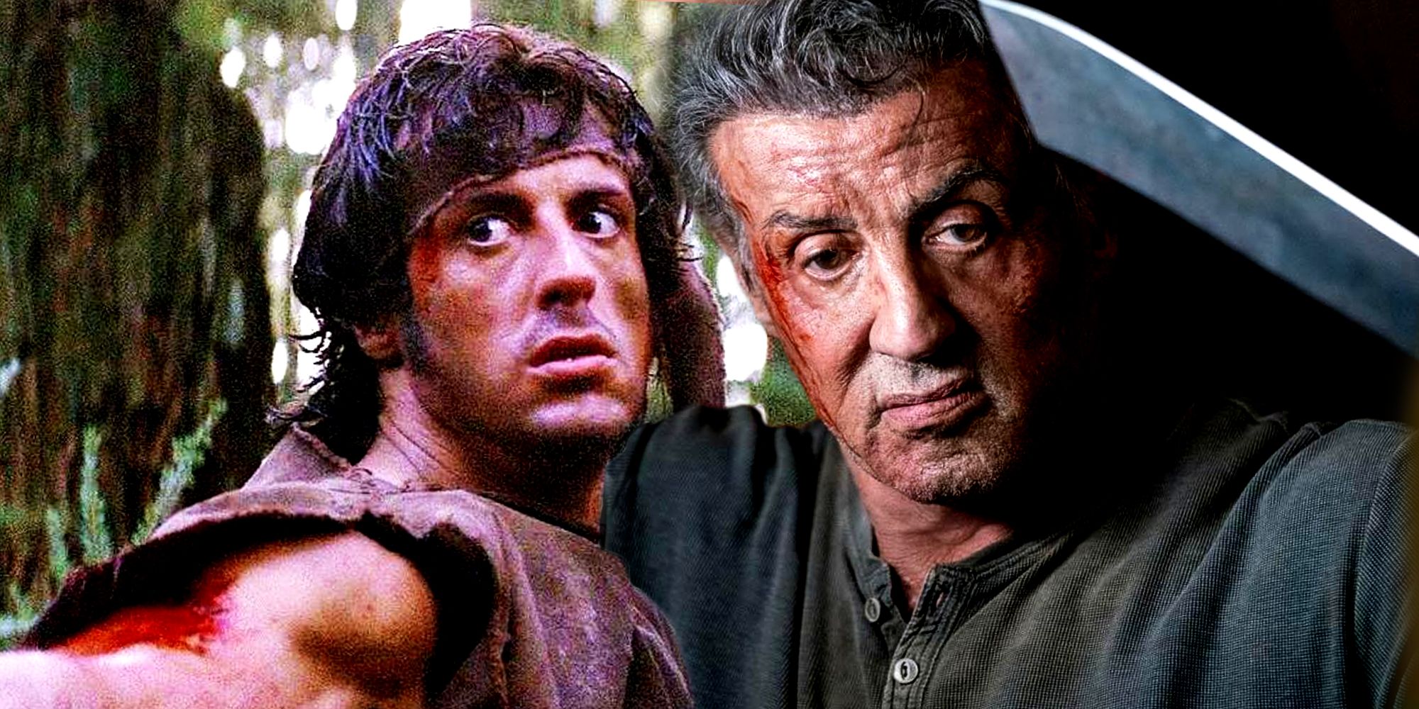 Sylvester Stallone as John Rambo in First Blood and Last Blood