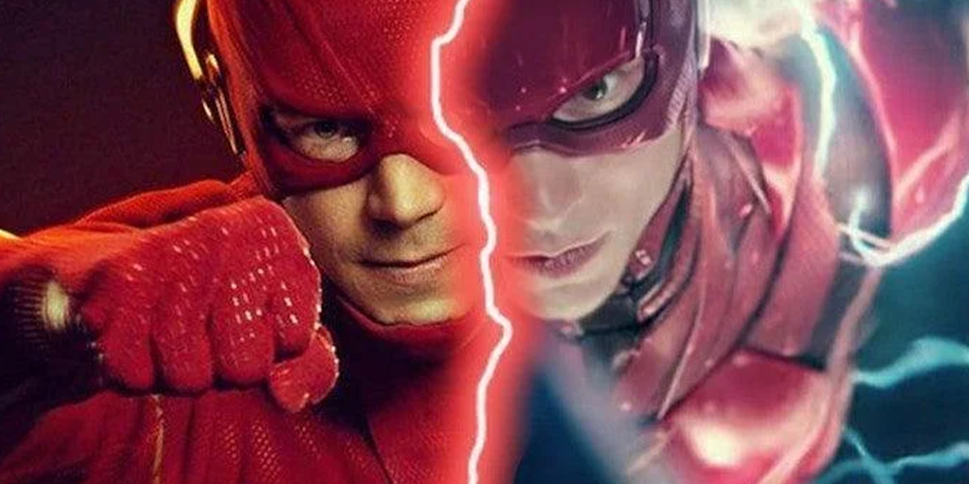 the flash played by grant gustin and ezra miller