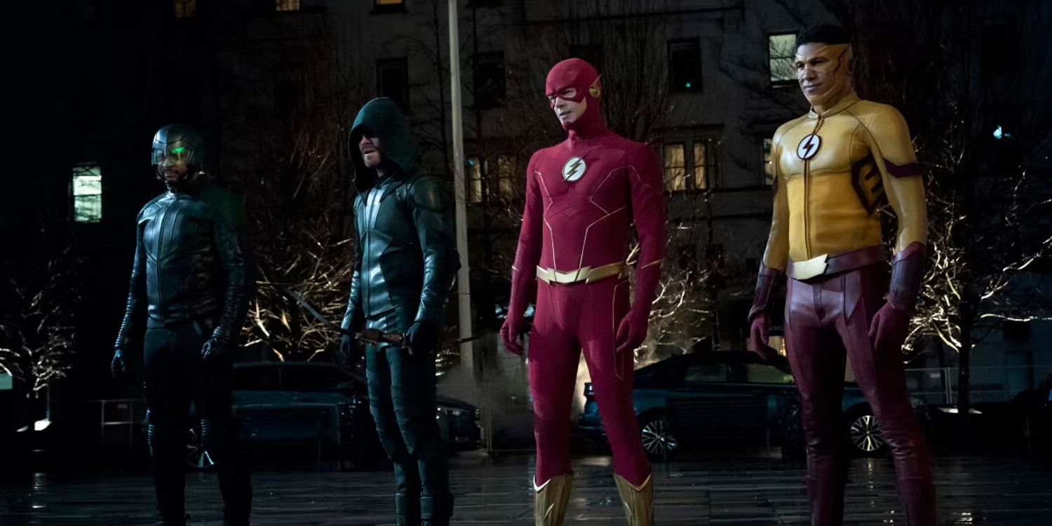 The Flash Season 9 Spartan Green Arrow Kid Flash Wally West Barry Allen Oliver Queen John Diggle