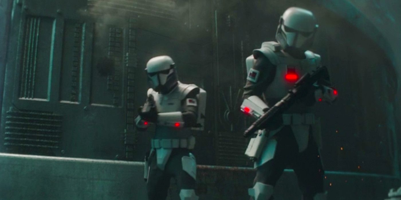  Imperial troopers with beskar armor in The Mandalorian season 3, episode 7.
