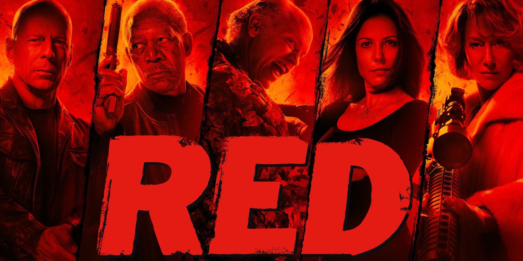 The poster for Red featuring the cast