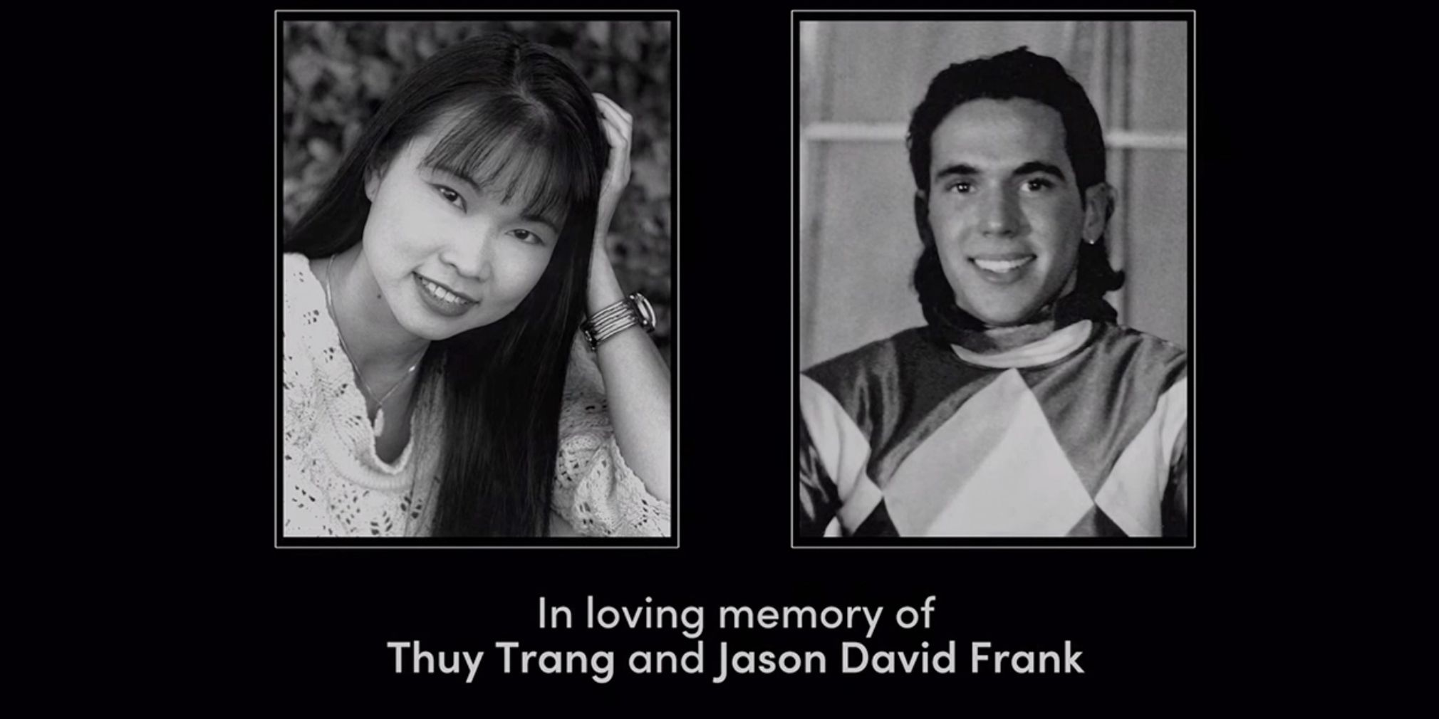 Thuy Trang and Jason David Frank dedication in Mighty Morphin Power Rangers Once And Always