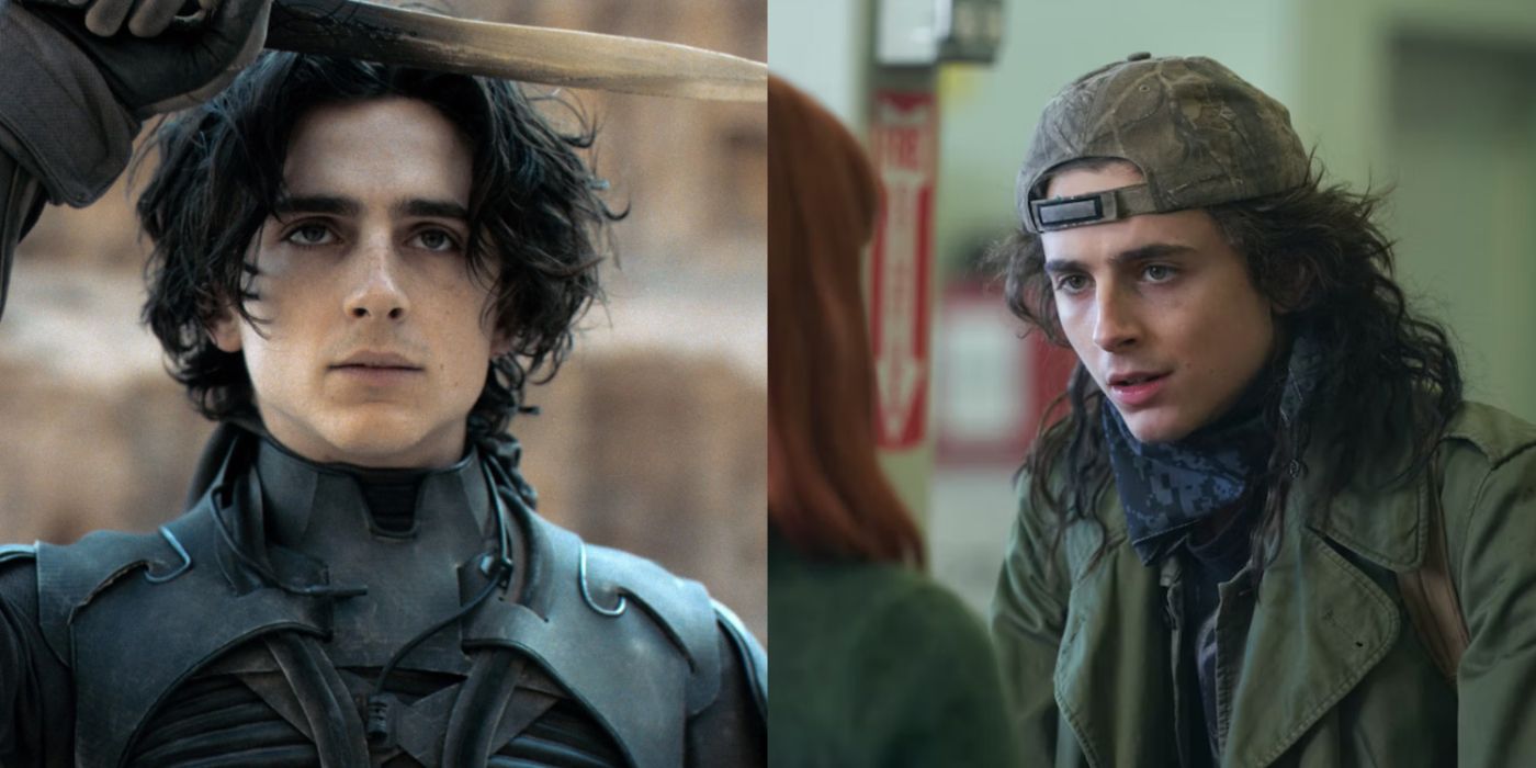 Split image of Timothee Chalamet in Dune and Don't Look Up