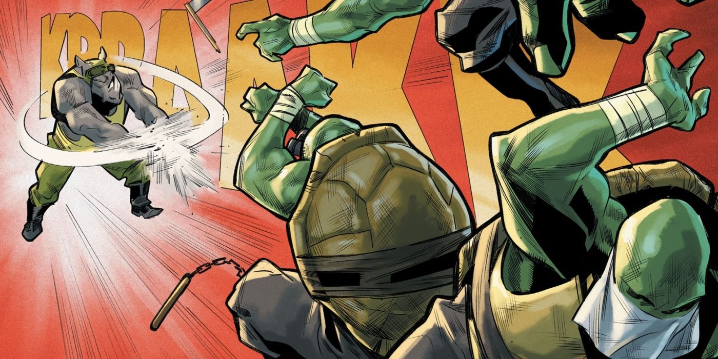 TMNT: Rocksteady does the Hulk's Thunderclap. 