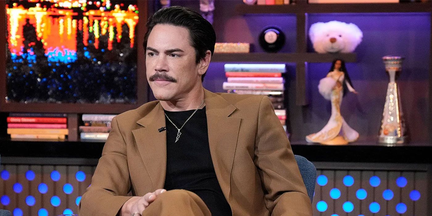 Vanderpump Rules' Tom Sandoval on WWHL, with serious expression