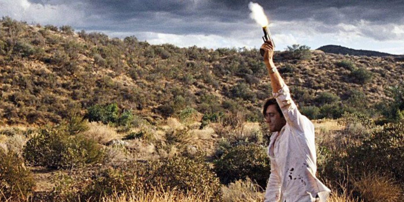 Tony dispara un arma al aire en Nocturnal Animals