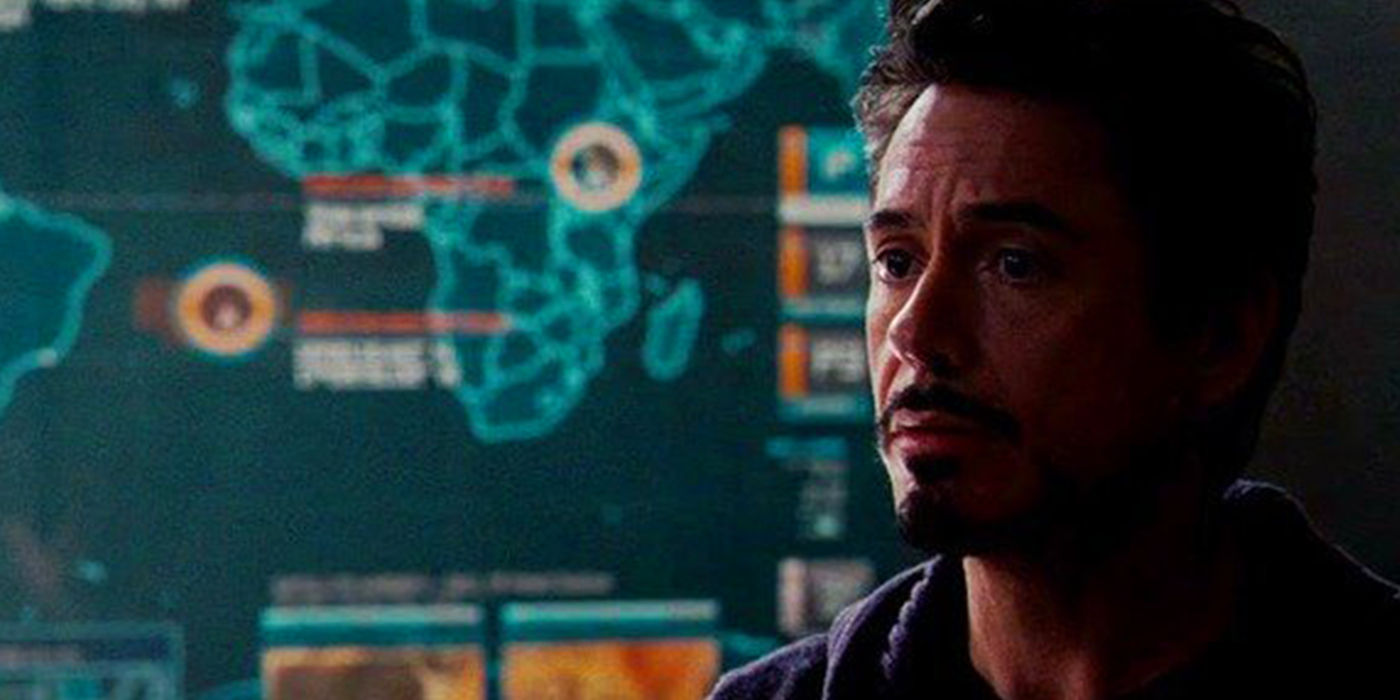 Tony Stark in Iron Man 2 with Namor's map sign