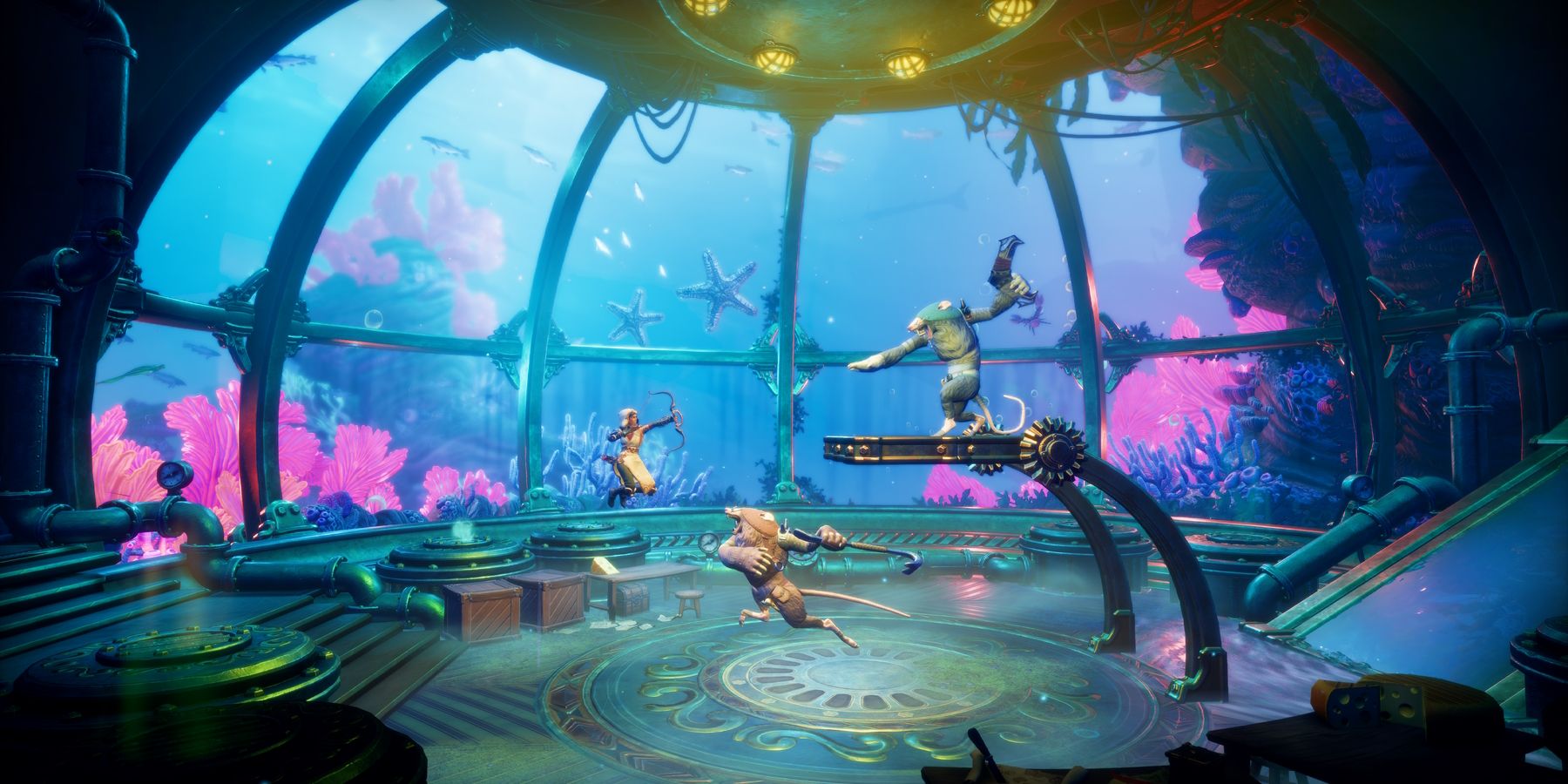 Trine 5 Artwork, thief shooting arrows at an enemy