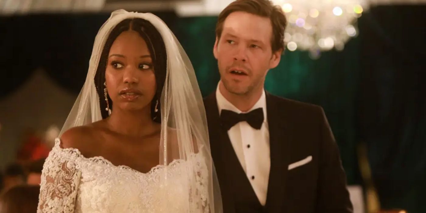 Two characters getting married in The Mindy Project
