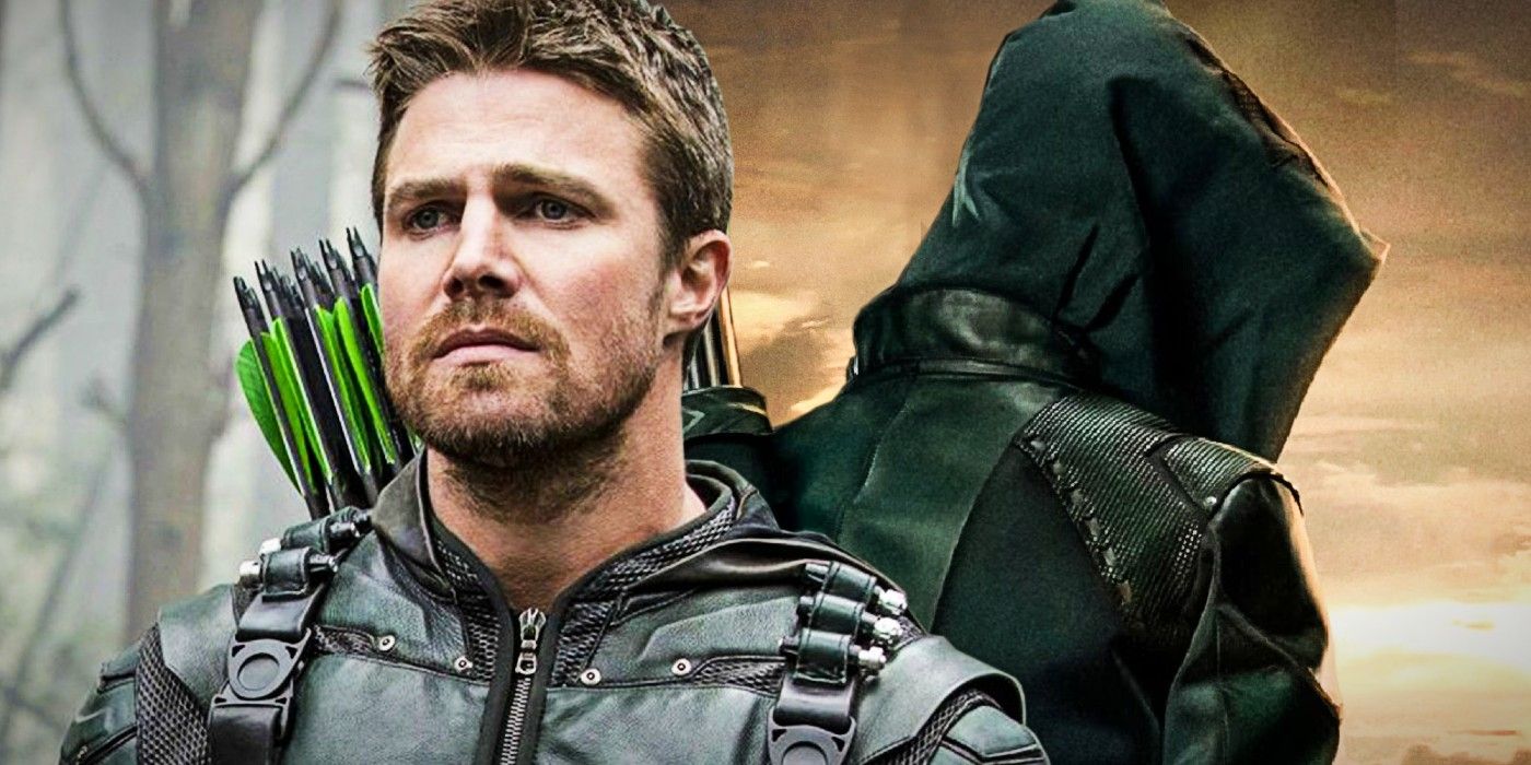 Two pictures of Oliver Queen from Arrow