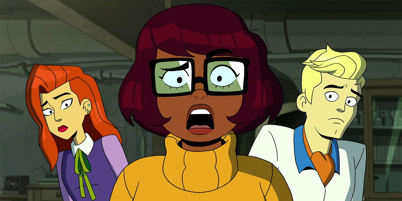 Velma, Daphne and Fred look worried in Velma