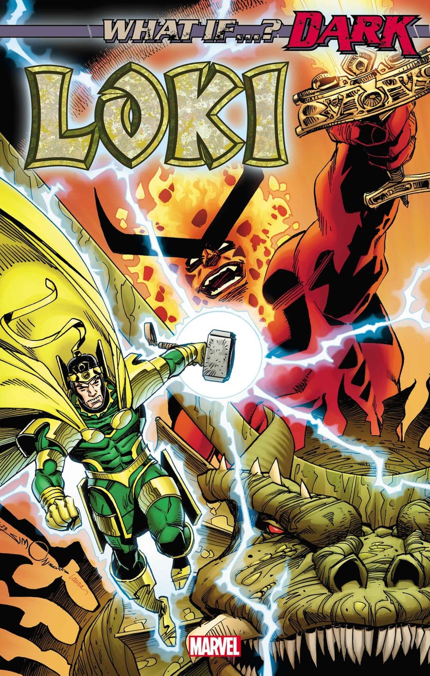 Arte da capa de What If Marvel Dark Loki