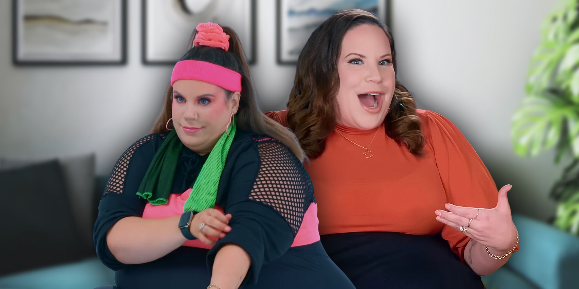 whitney way thore my big fat fabulous life montage of her in two different outfits 
