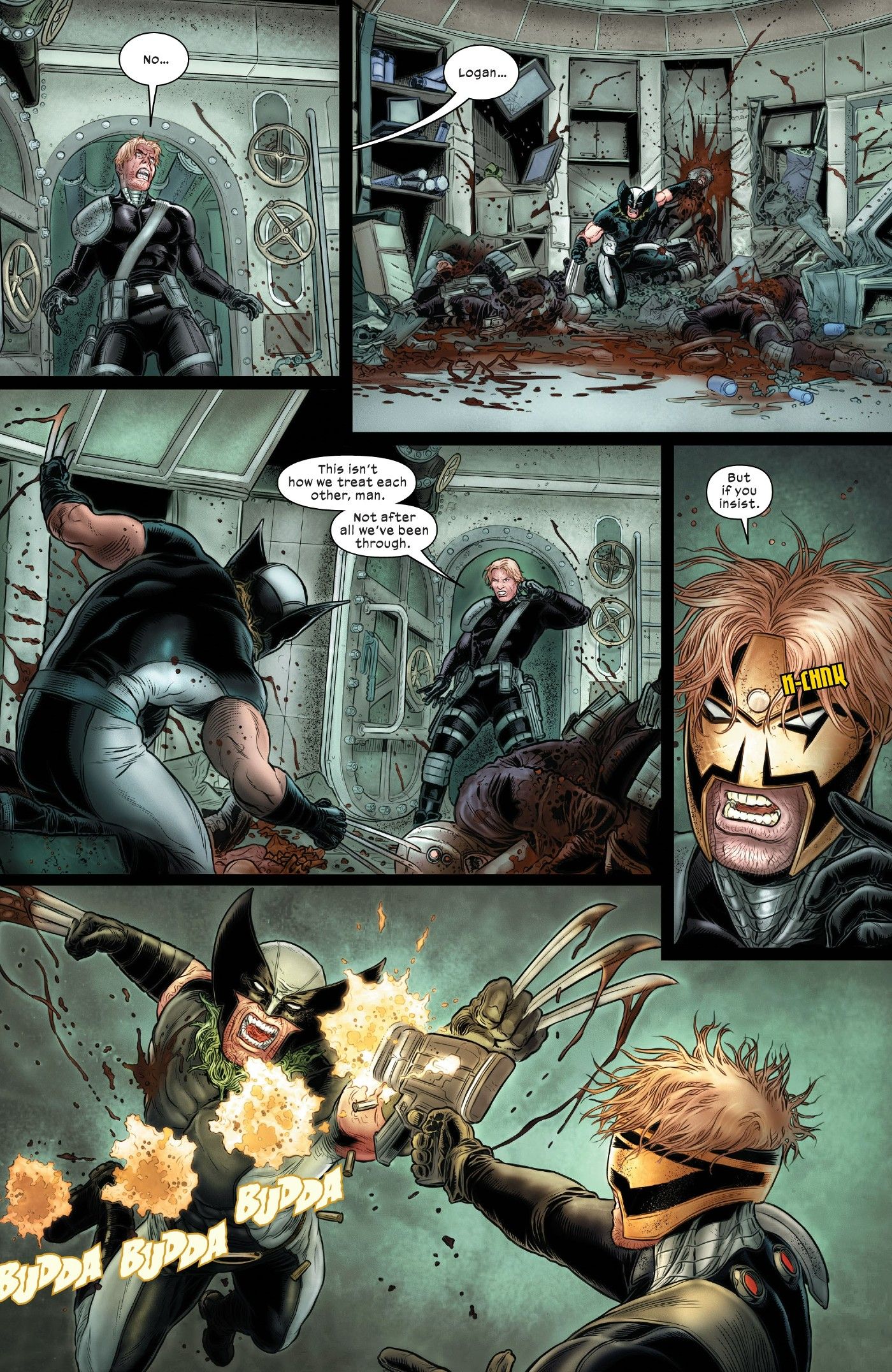 Wolverine #32 Logan matando mercenários-1