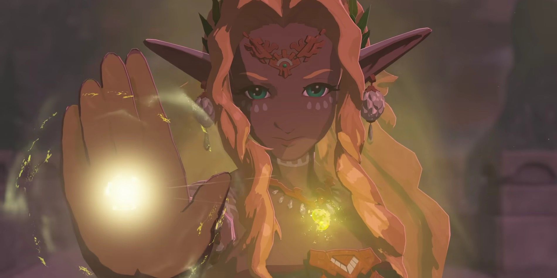 Seorang wanita Hylian tak dikenal dengan Tear kuning terlihat di The Legend of Zelda: Tears of the Kingdom Trailer #3.