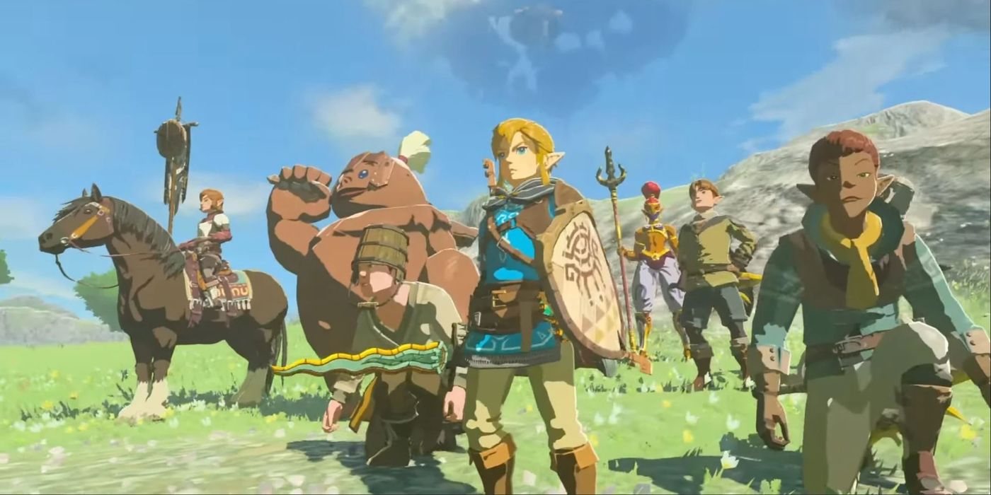 Zelda Tears of the Kingdom, Link with allies surrounding him