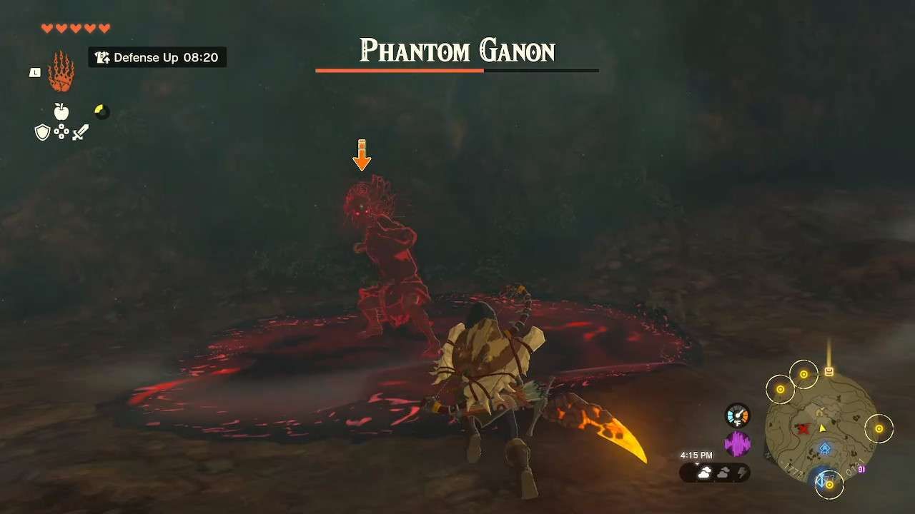 Link battling Phantom Ganon mini-boss in TOTK
