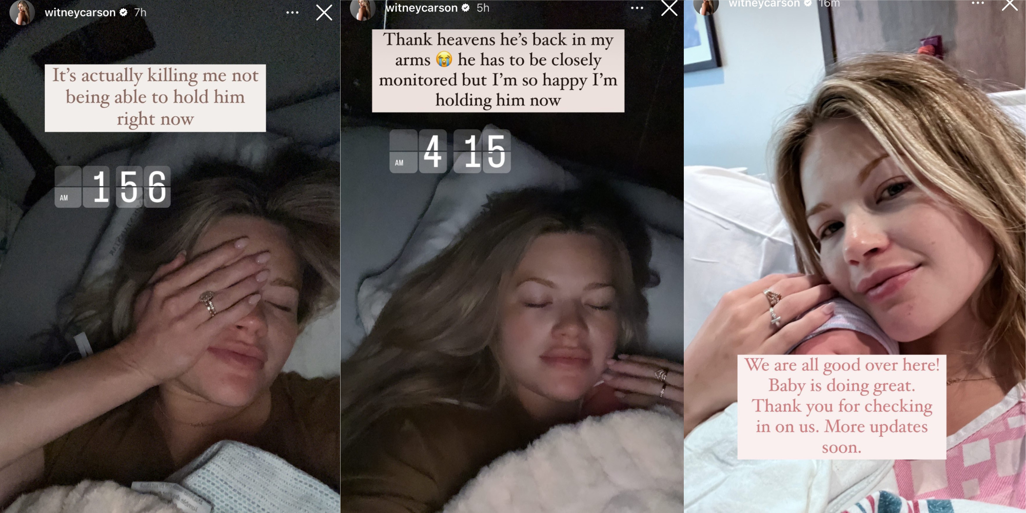 DWTS pro Witney Carson's Instagram Stories with baby