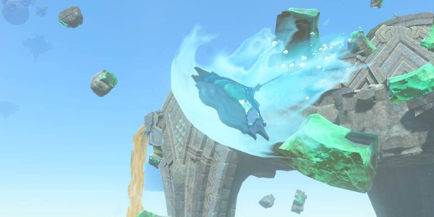 Zelda: Tears of the Kingdom Arrow avec King's Scale dans la cinématique de Clues to the Sky Quest