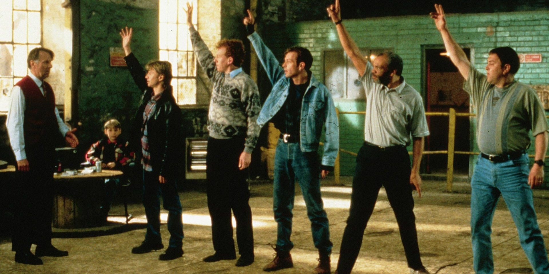 A dance rehearsal in The Full Monty movie