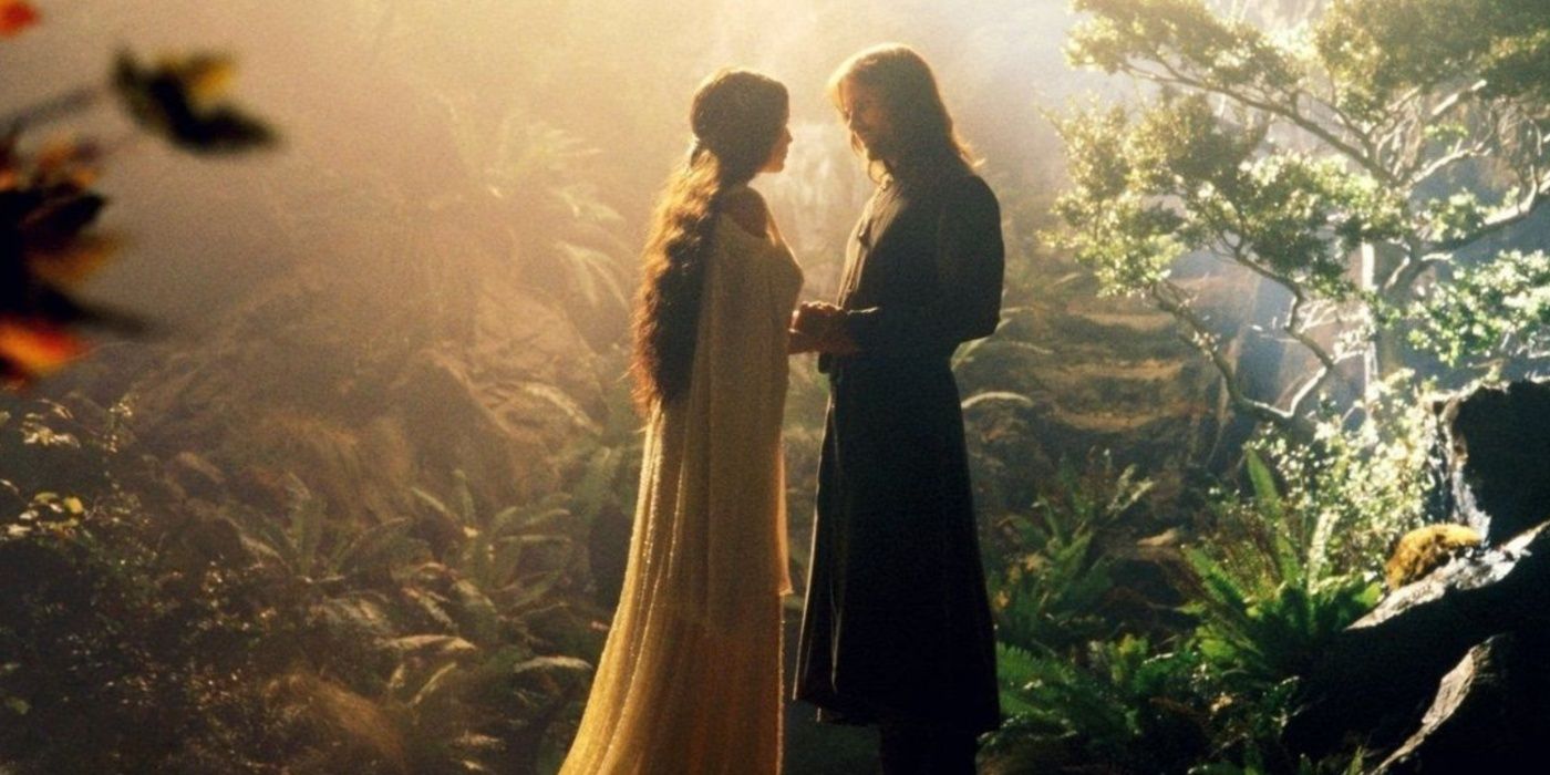 Aargorn et Arwen dans Le Seigneur des Anneaux : La Communauté de l'Anneau