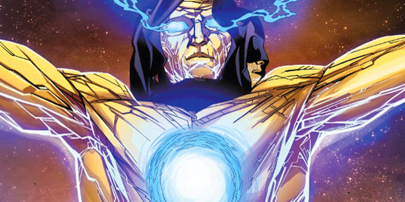 adam warlock with the living tribunal in marvel comics