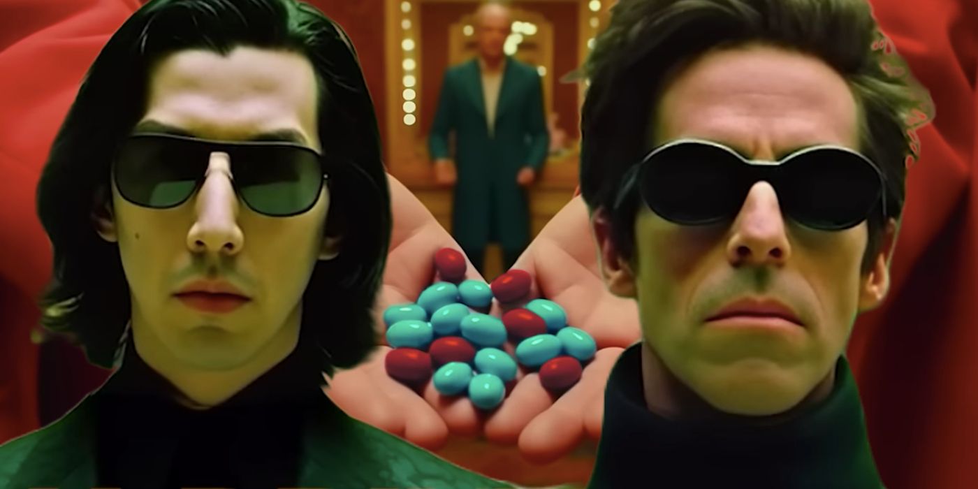 AI Art of Adam Driver and Ben Stiller in Wes Anderson&rsquo;s The Matrix
