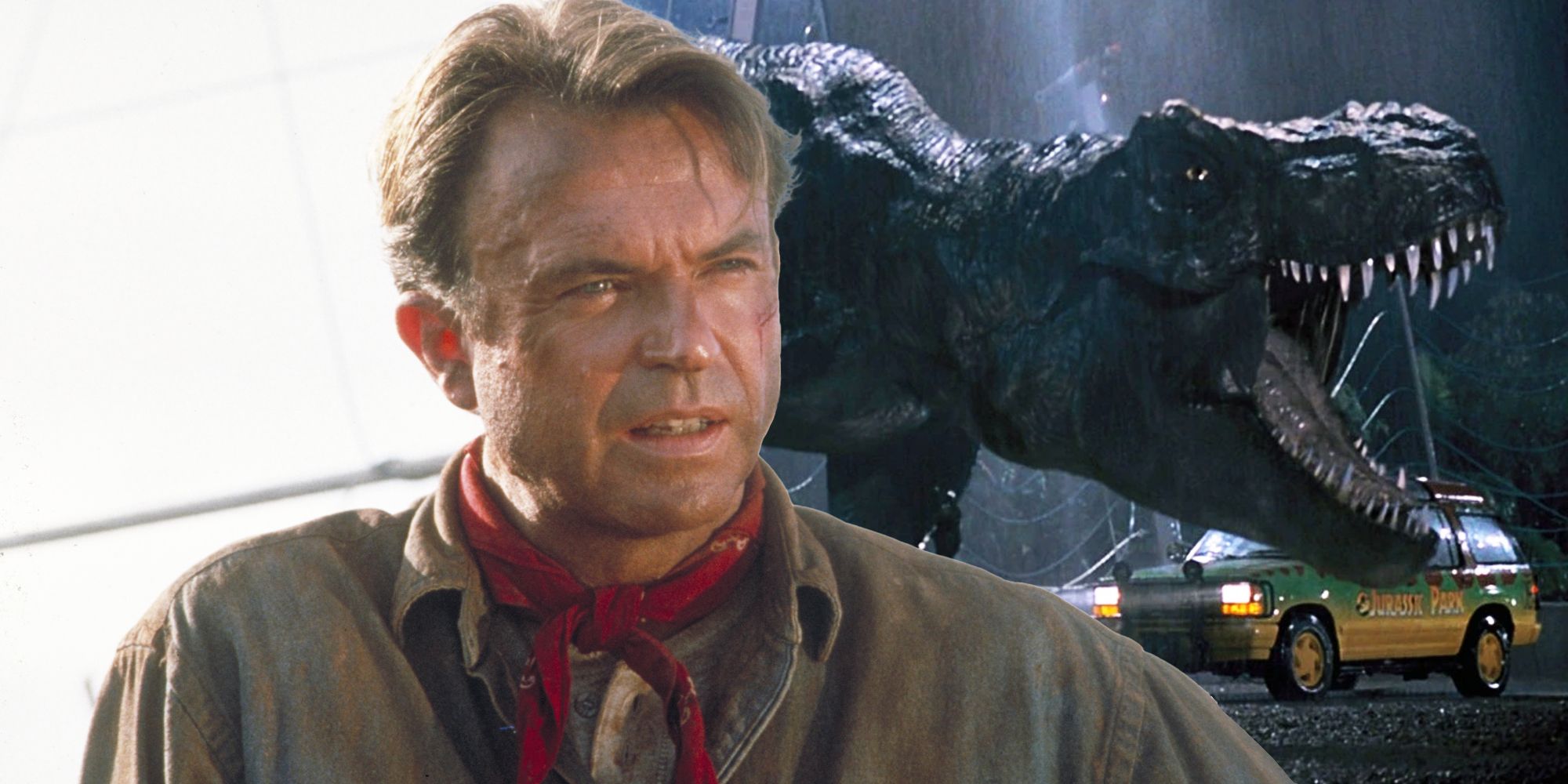 Alan Grant and the T. Rex in Jurassic Park