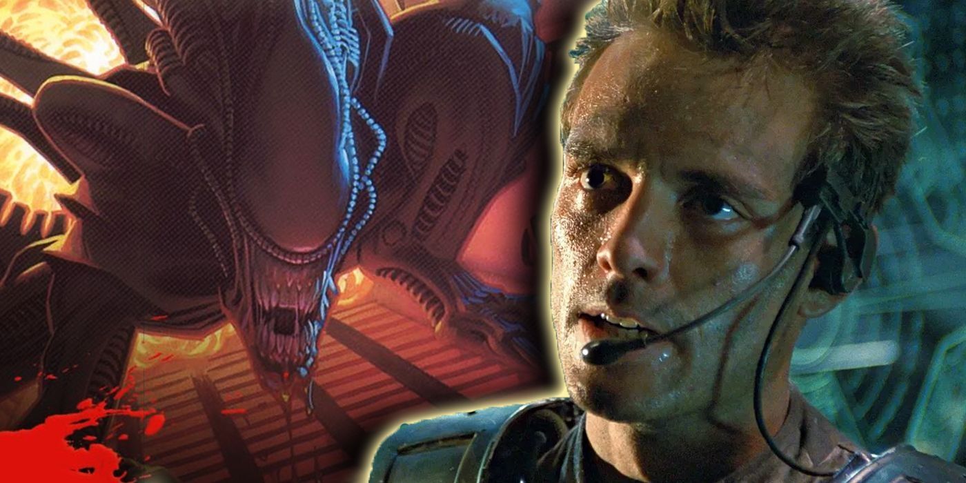 Aliens' Hicks and a Xenomorph.