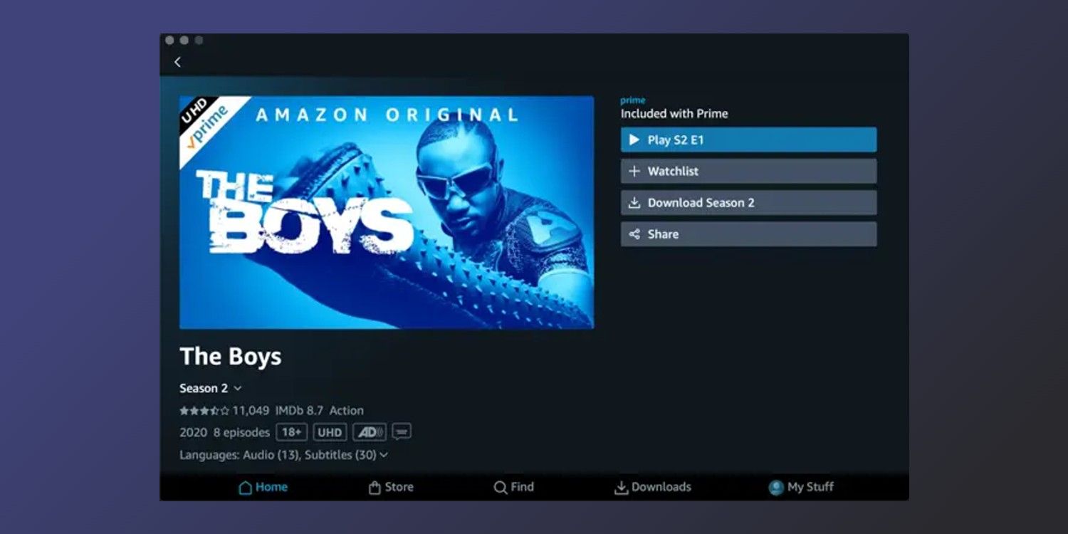 Landing page for The Boys on Amazon Prime Video
