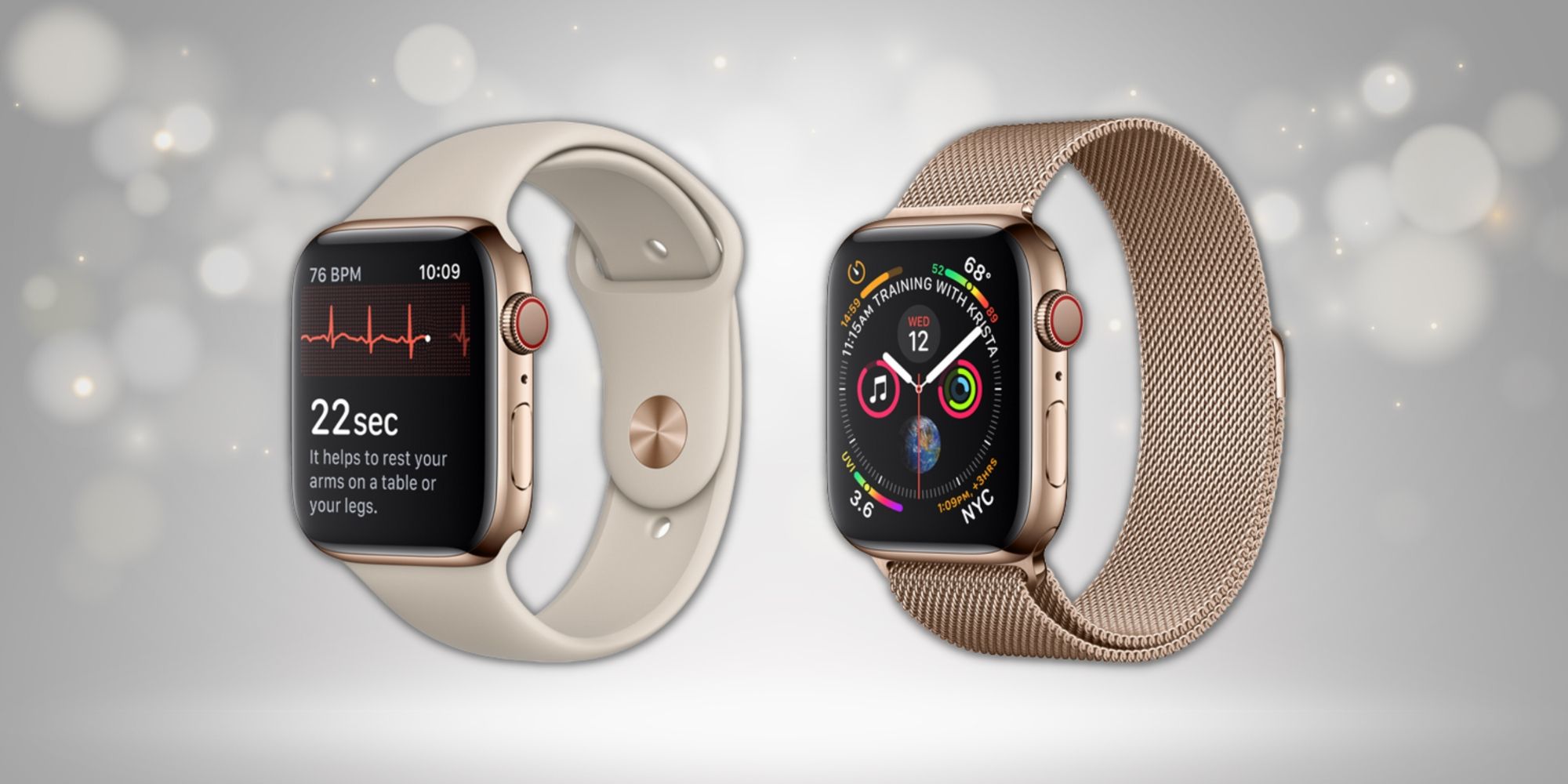 Apple Watch Series 4 in rose gold and metallic strap