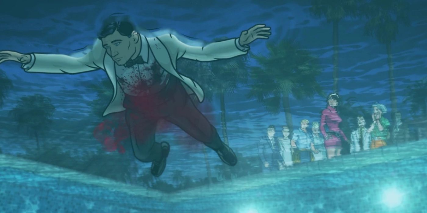 Archer flottant dans une piscine mort dans Deadly Velvet