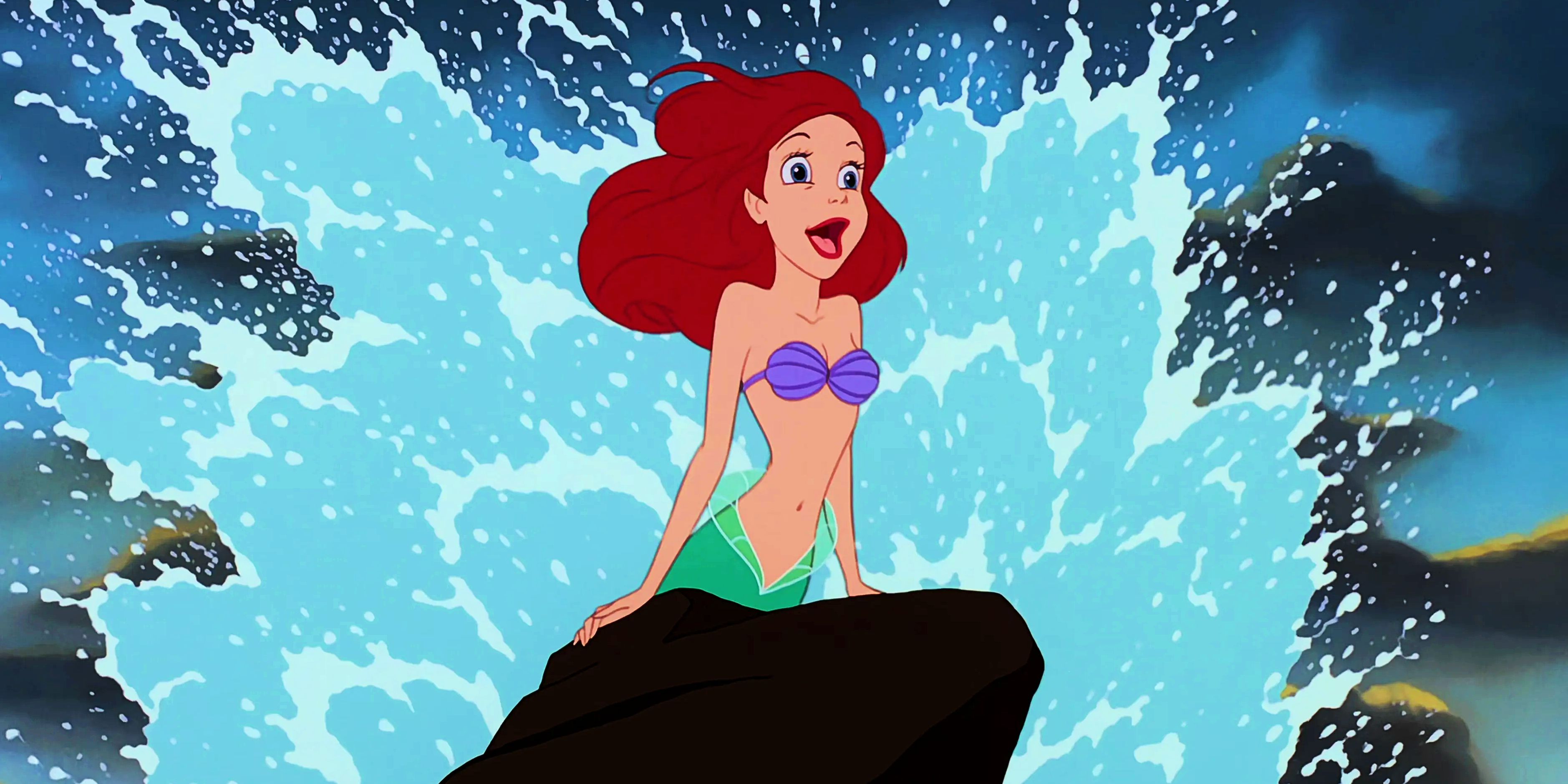 Ariel singing on the rock in The Little Mermaid