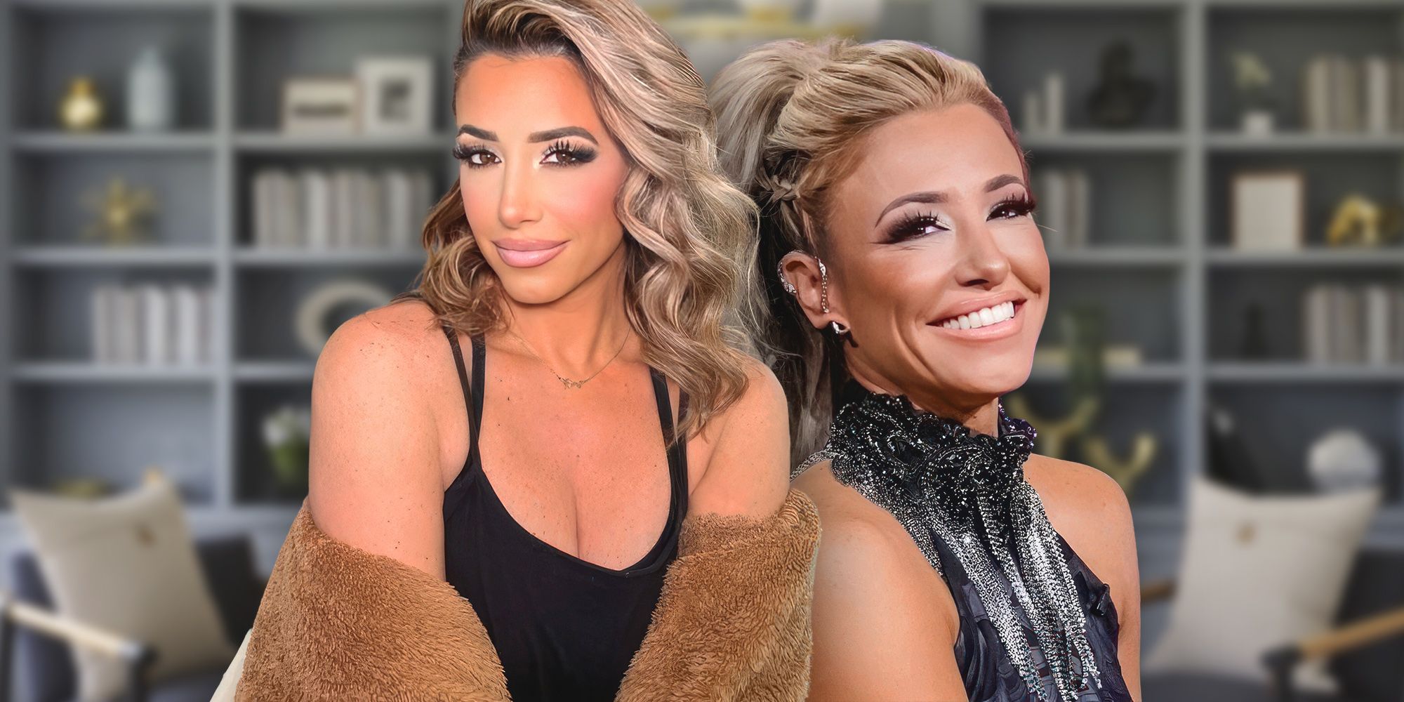 Side by side images of RHONJ's Danielle Cabral smiling