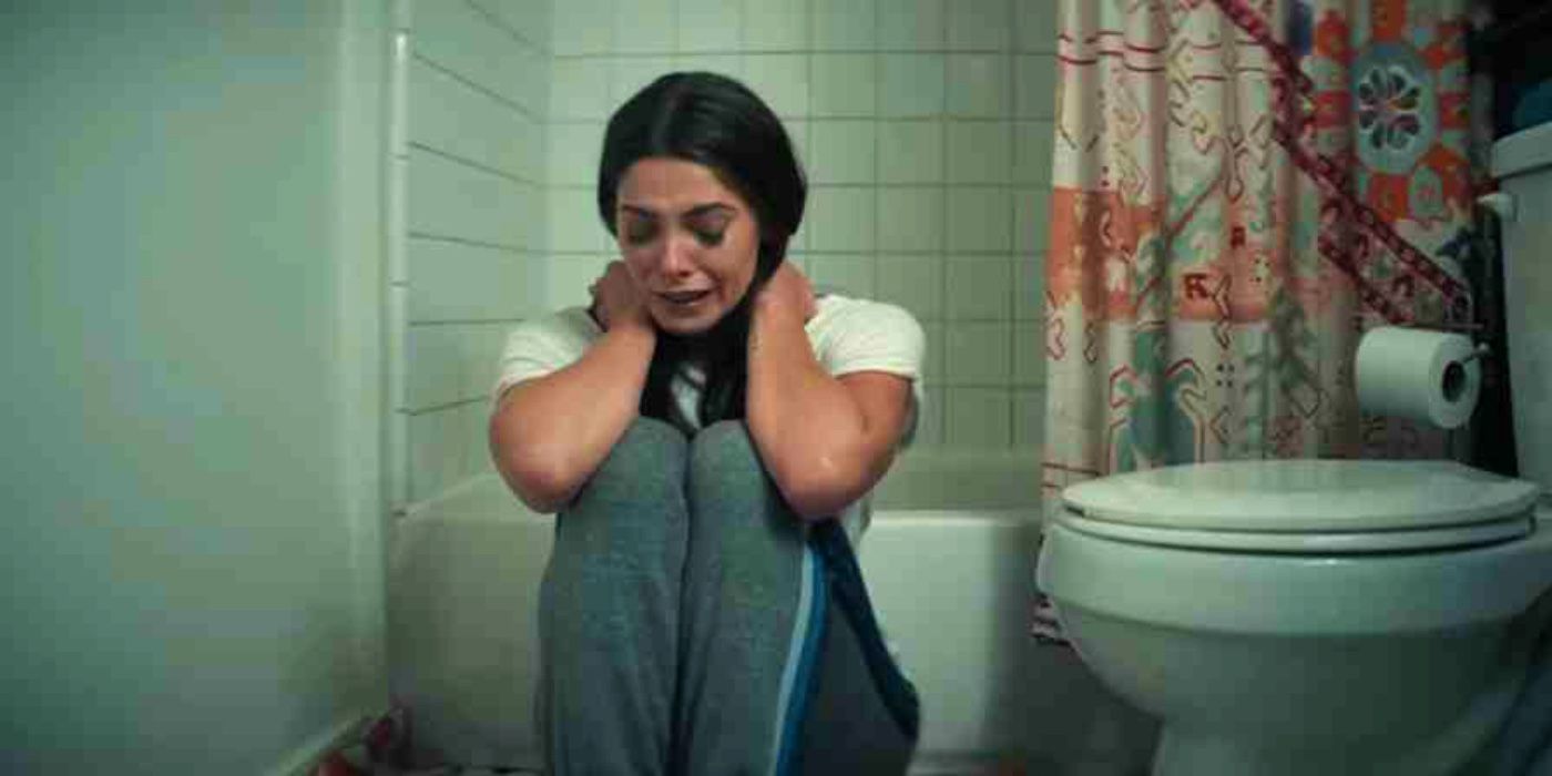 Ashley Greene crying in the bathroom in Aftermath