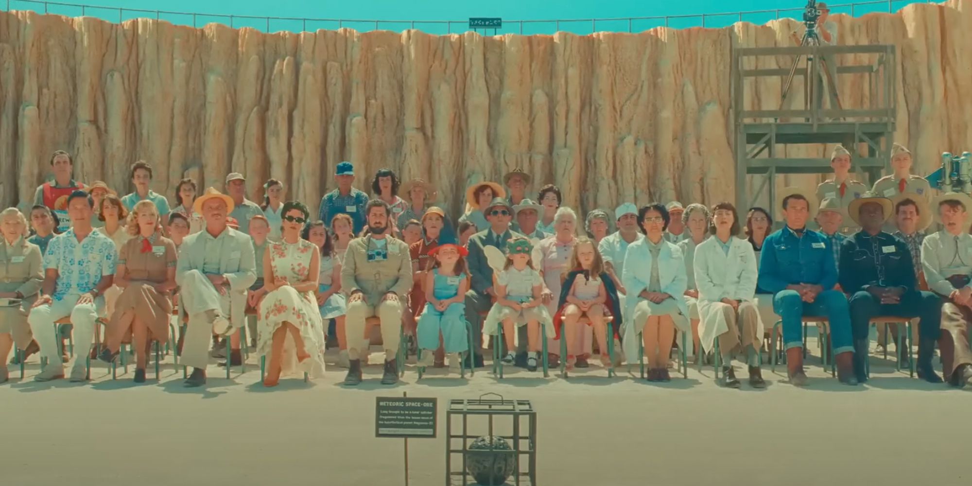 A group shot of the cast of Wes Anderson's Asteroid City.