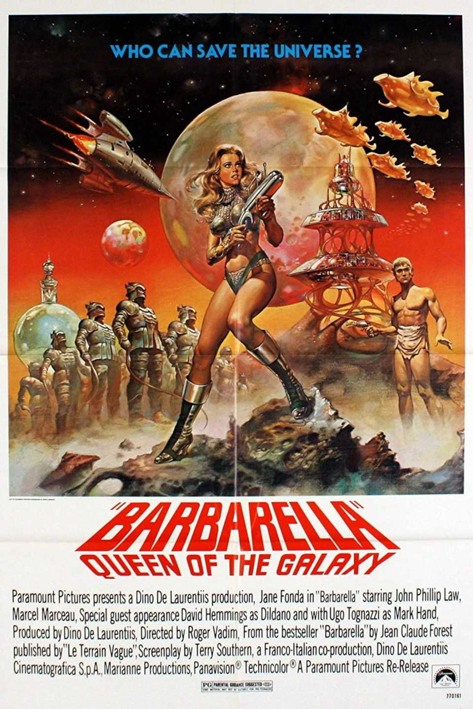 The poster for 1968's Barbarella, the original film starring Jane Fonda.