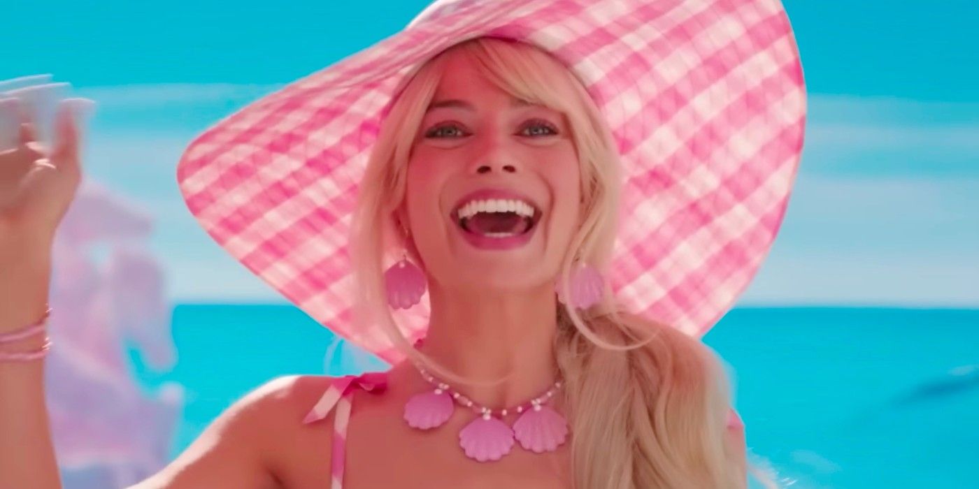 Margot Robbie as Barbie waving